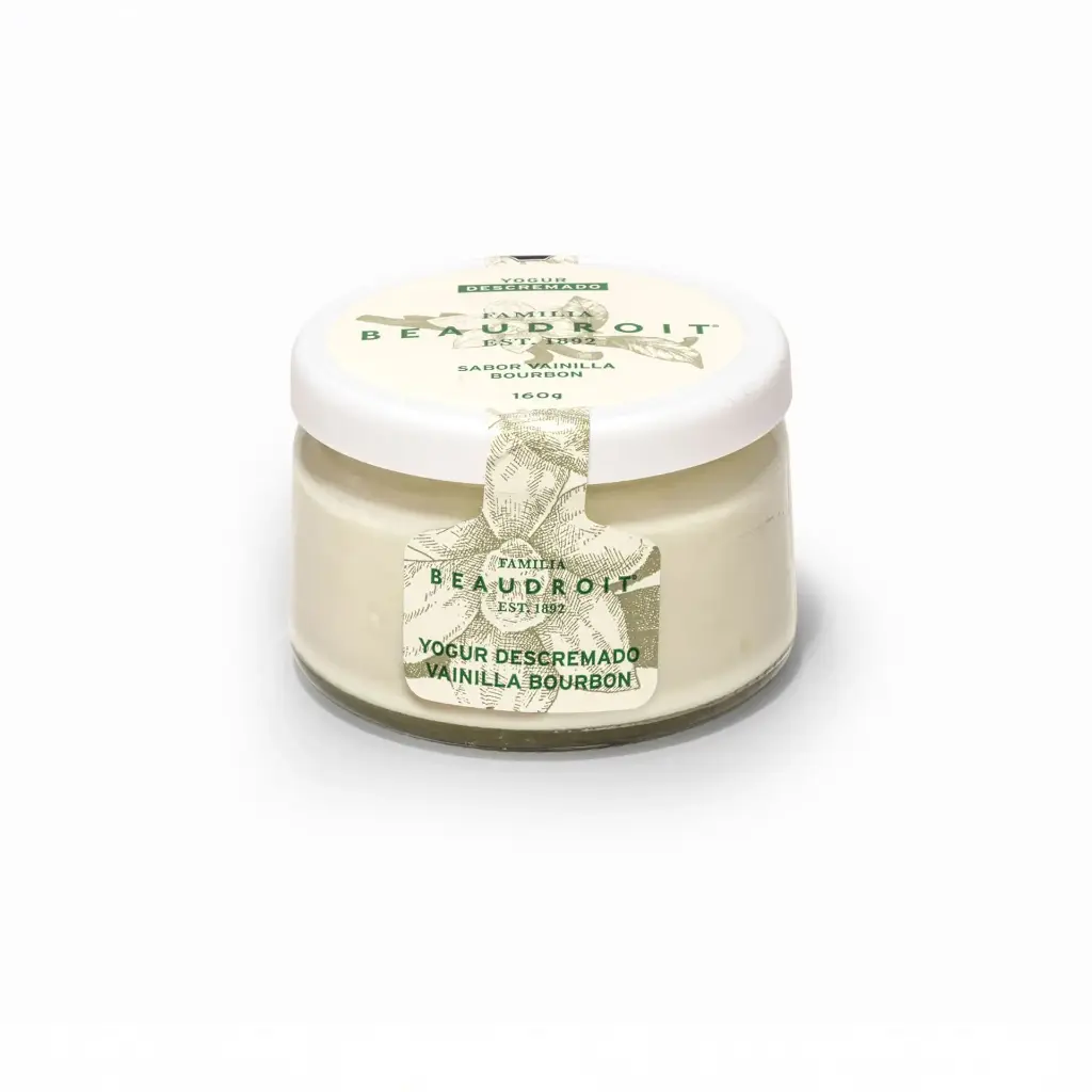 Yogur descremado con vainilla bourbon x 6 unidades. Libre de gluten.