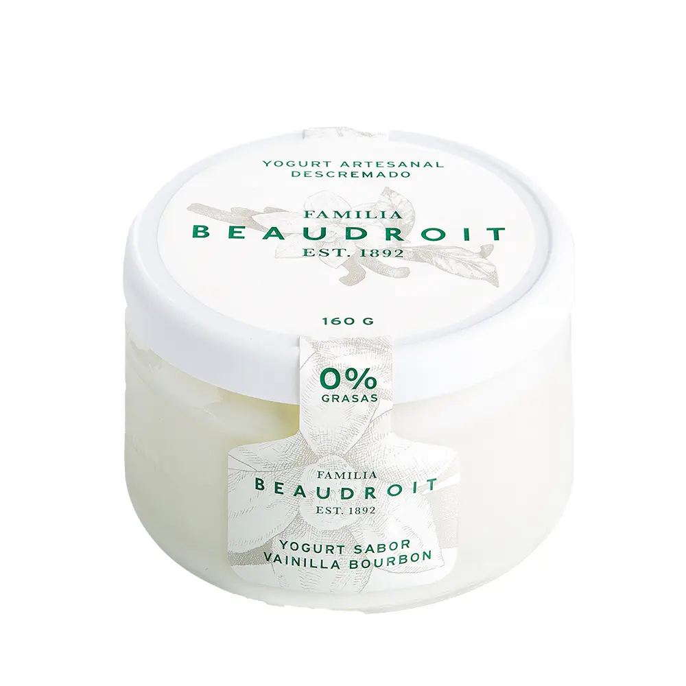 Yogur descremado vainilla bourbon - 160 gr / Pack x 6 unidades.