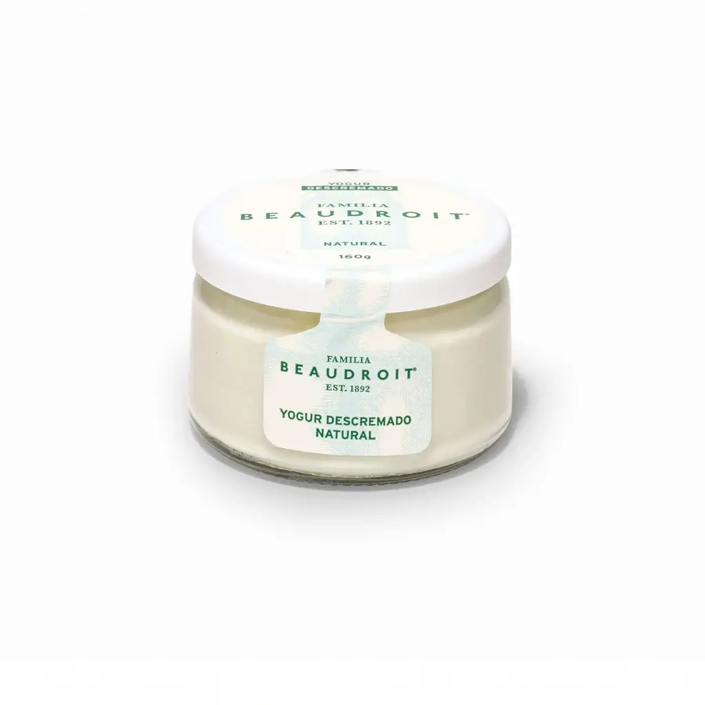 Yogur descremado natural - 160 gr / Pack x 6 unidades.