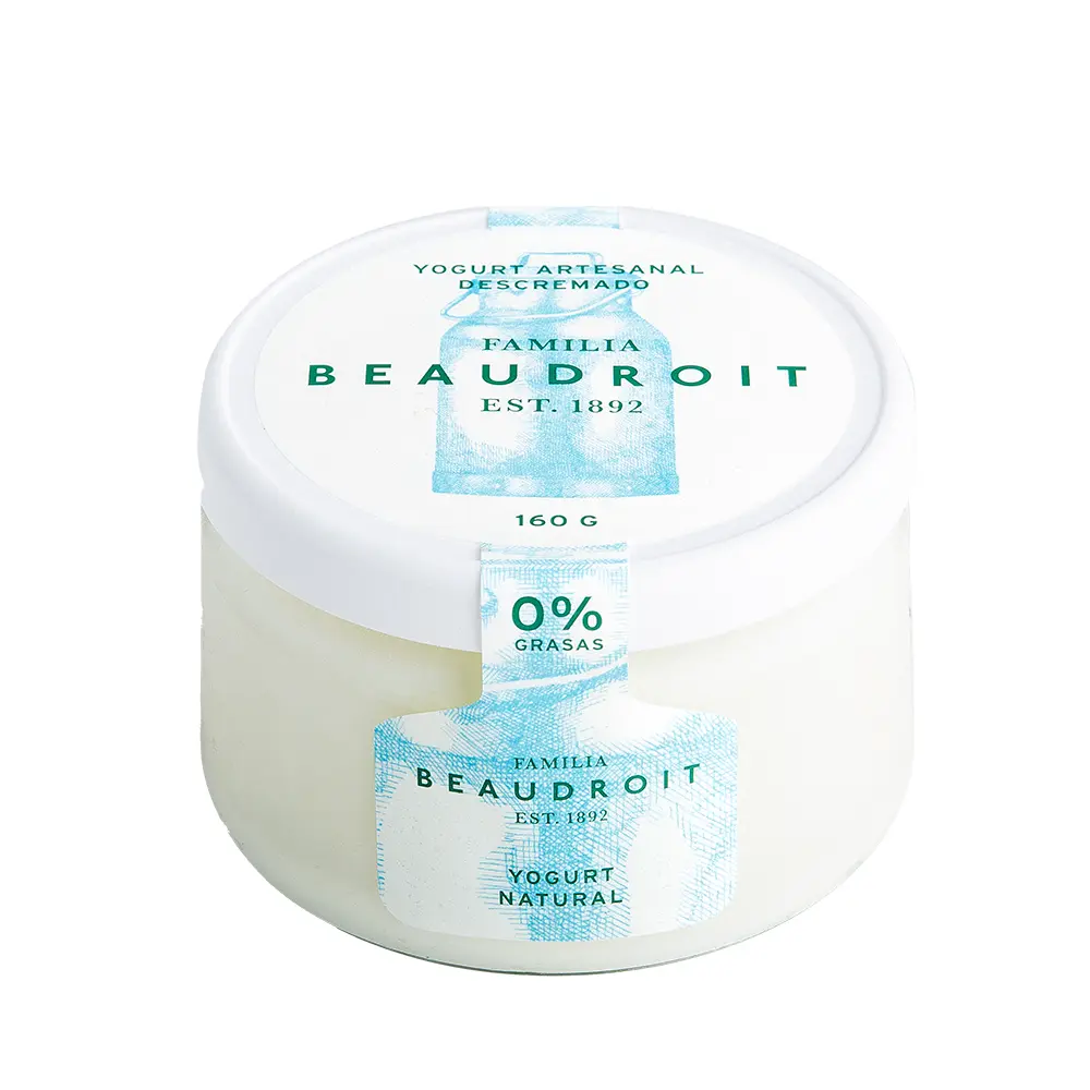 Yogur descremado natural x 6 unidades. Libre de gluten.