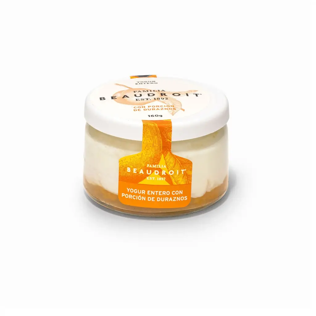 Yogurt entero con durazno x 6 unidades. Libre de gluten.