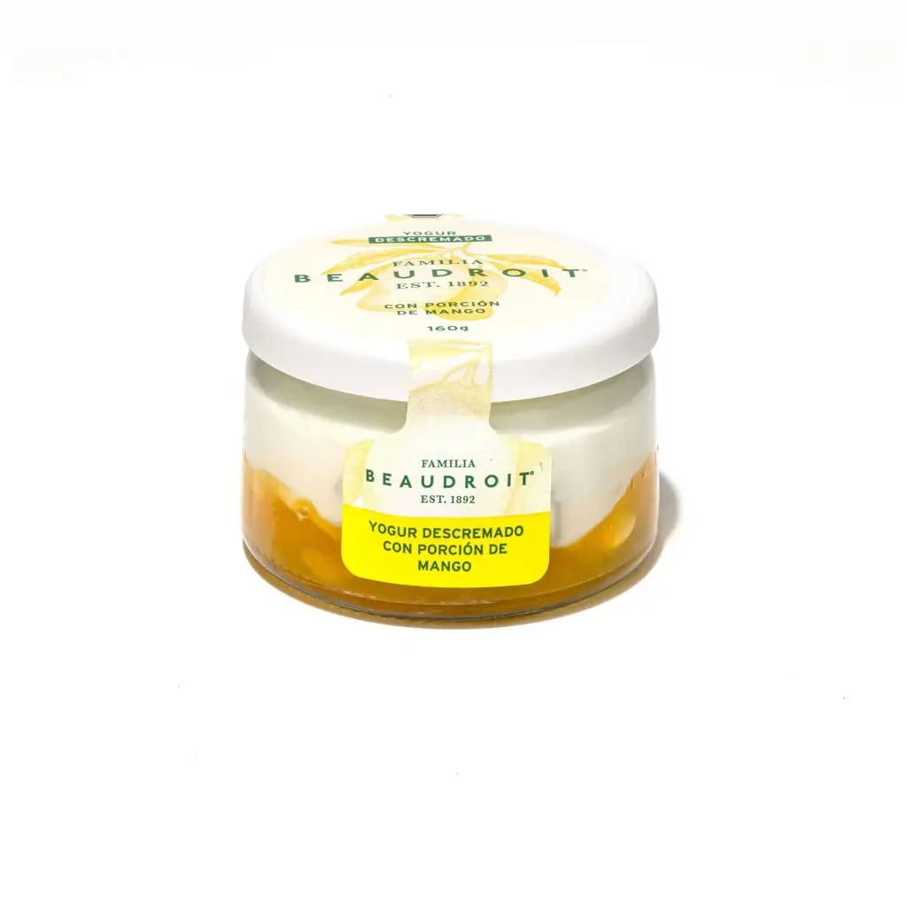 Yogur descremado mango - 160 gr / Pack x 6 unidades.