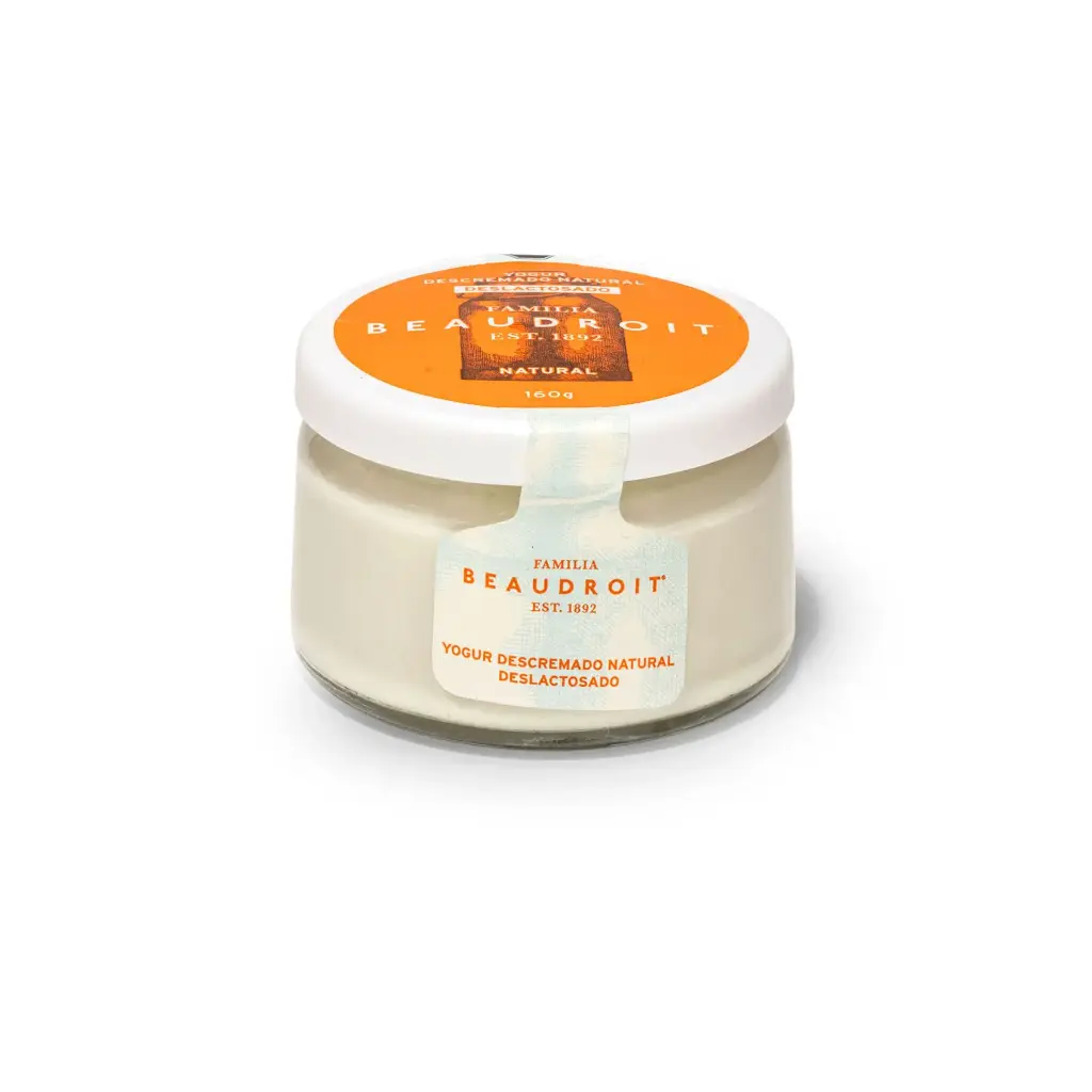 Yogur deslactosado descremado natural Sin Azúcar - 160 gr / Pack x 6 unidades.
