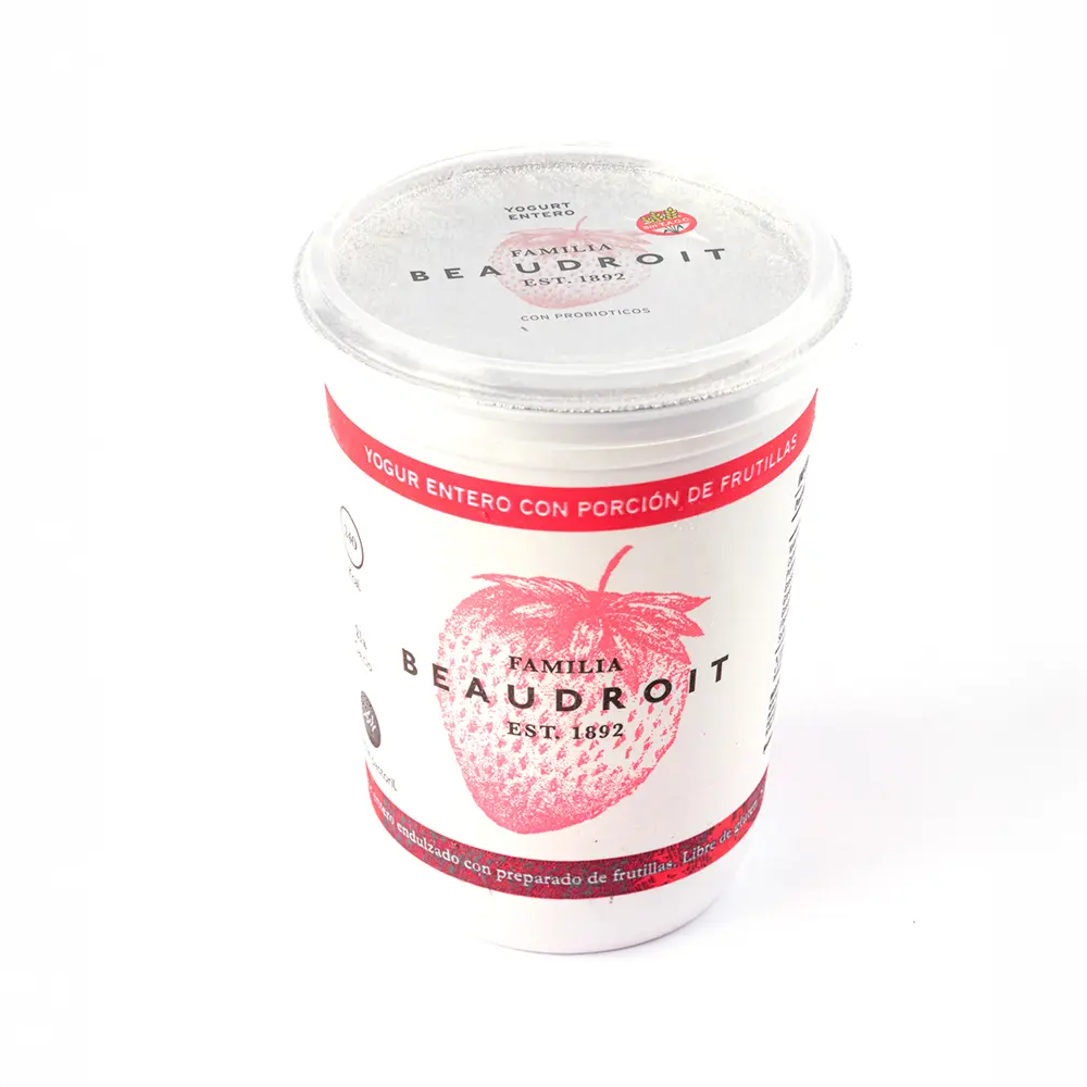Yogur Entero Frutilla - 400g / Pack x 2 unidades.