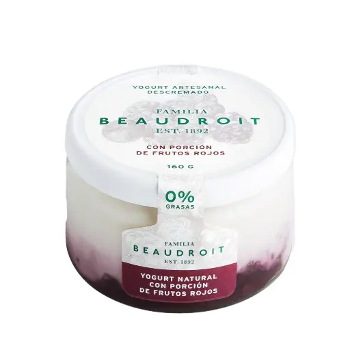 [112152] Yogurt descremado con frutos del bosque. Libre de gluten. Pack x 6 u.