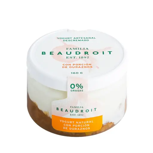 [112151] Yogur descremado con durazno x 6 unidades. Libre de gluten.