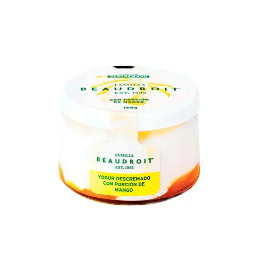 [112153] Yogur descremado mango - 160 gr / Pack x 6 unidades.