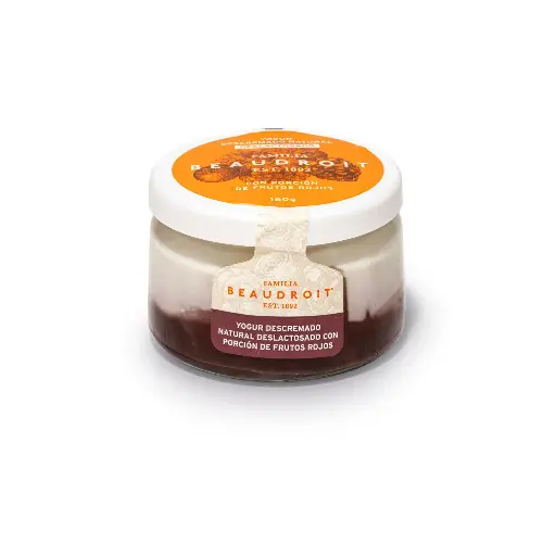[112252] Yogur deslactosado descremado Frutos Rojos - 160 gr / Pack x 6 unidades.