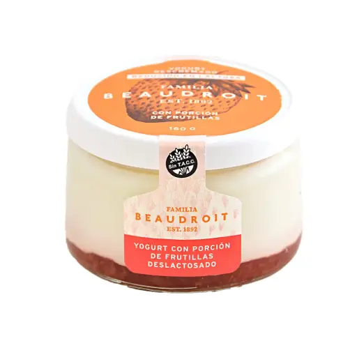 [112250] Yogur deslactosado Frutilla - 160 gr / Pack x 6 unidades.